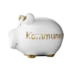 KCG - Sparschwein Kommunion - weiß - Keramik