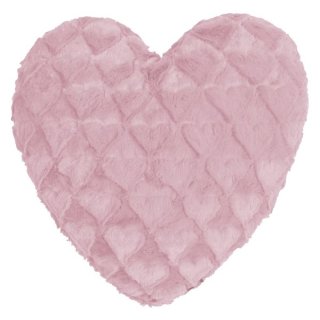 MAGMA Heimtex - Kissen FLUFFY HEARTS - 40 x 35 cm - rose - Polyester