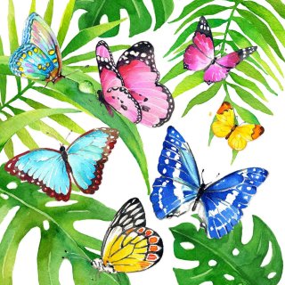 PPD - Servietten - Tropical Butterflies - 33 x 33 cm - 20 Stk