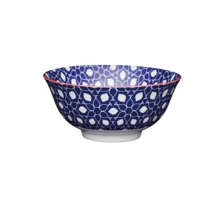 Kitchen Craft - Schale Blue Floral Geometric - DM: 15,7cm - blau/weiß - Steinzeug