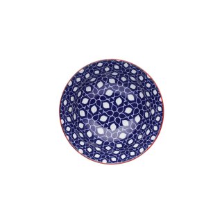 Kitchen Craft - Schale Blue Floral Geometric - DM: 15,7cm - blau/weiß - Steinzeug