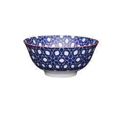 Kitchen Craft - Schale Blue Floral Geometric - DM: 15,7cm - blau/wei&szlig; - Steinzeug