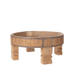 DIJK - Beistelltisch / Tisch - D 45,5x20cm - Vintage Holz - Natur