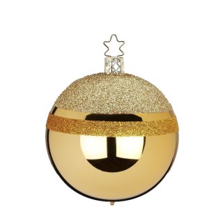 Inge Glas - Christbaumkugel Glitter Top - DM 8 cm - gold glänzend - Glas