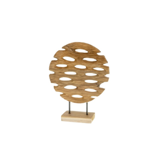 DIJK - Ornament auf Sockel - 28 x 10 x 40 cm - braun - Holz-Metall