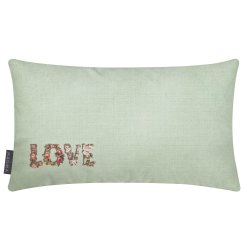 MAGMA Heimtex - Kissen Lovebirds - Love Blumenkranz - 30 x 50 cm - bunt - Polyester