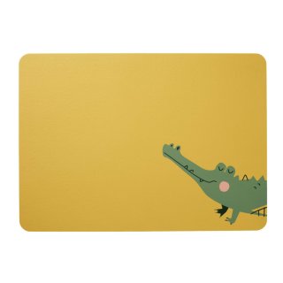 ASA - Tischset - Croco Krokodil - Kids - Matt gelb - PVC-Lederoptik
