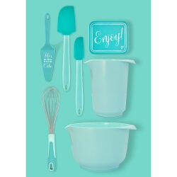 Birkmann - Mini Teigschaber - 27 cm - Silikonkopf mit Kunststoffgriff - T&uuml;rkis