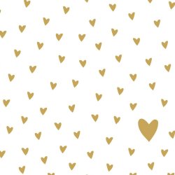 PPD - Servietten - Little Hearts Gold - 33 x 33 cm - 20 Stk