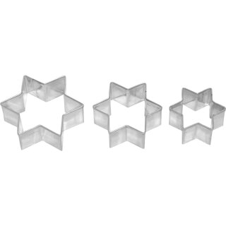 Birkmann - Ausstechform - Stern 3-fach Terrasse - Edelstahl - 2,5cm, 3cm, 4cm