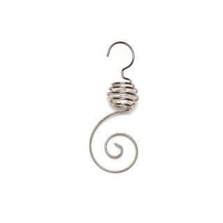 Inge Glas - Spiralhänger mit Perle - 6 Stück - Weihnachtsschmuck - 7 cm - Silber