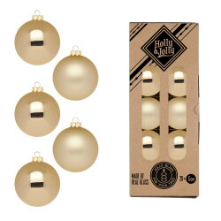 Inge Glas - Kugeln in Box / 20 Stück - Brokatgold -...