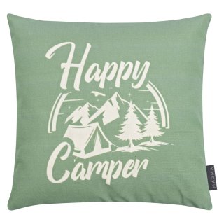 MAGMA Heimtex - Kissenhülle Camping - 40 cm x 40 cm - Happy Camper
